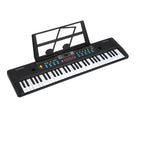 61-Key Portable Electronic Keyboard Piano - Kids Musical Learning Toy with Built-in Speakers & Microphone - Sheet Music Stand Included