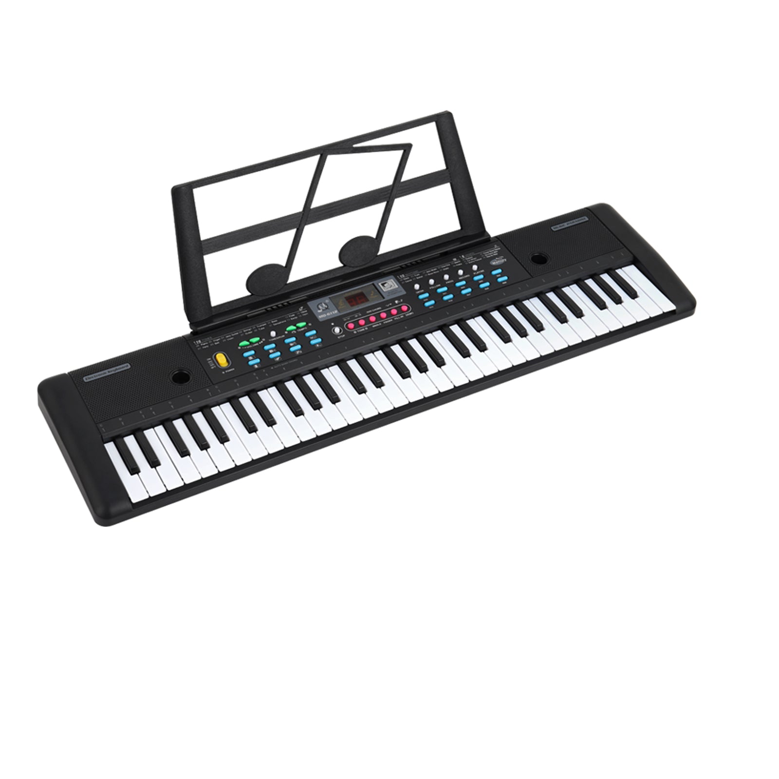 61-Key Portable Electronic Keyboard Piano - Kids Musical Learning Toy with Built-in Speakers & Microphone - Sheet Music Stand Included