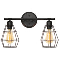 Bathroom Vanity Light, Industrial Metal Cage Wall Sconce, Farmhouse Wall Sconce Matte Black Metal Cage Light Fixture for Over Bathroom Mirror, Cafe, Living Room