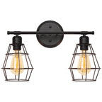 Bathroom Vanity Light, Industrial Metal Cage Wall Sconce, Farmhouse Wall Sconce Matte Black Metal Cage Light Fixture for Over Bathroom Mirror, Cafe, Living Room