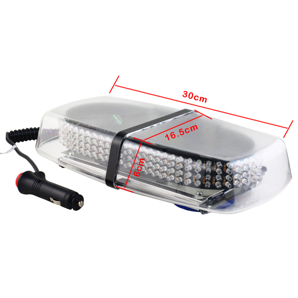 Magnetic LED Emergency Strobe Light Amber White, 12V Car Roof Warning Beacon with Spring Cord & On/Off Button