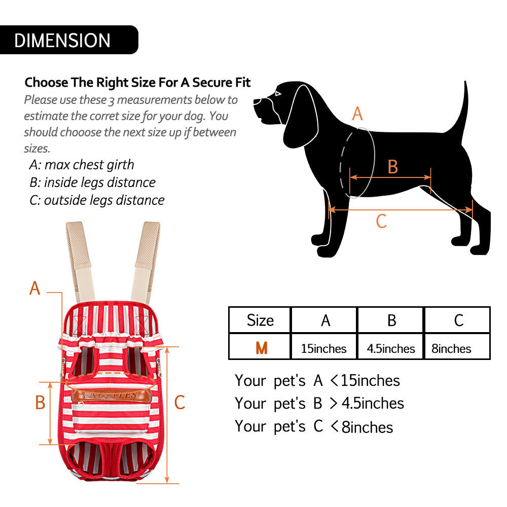 Pet Carrier Backpack, Hands-Free Adjustable Dog Front Carrier Legs Out & Easy-Fit Dog Backpack Carrier for Hiking Camping Traveling Cycling for Small Dogs and Cats, Rabbits