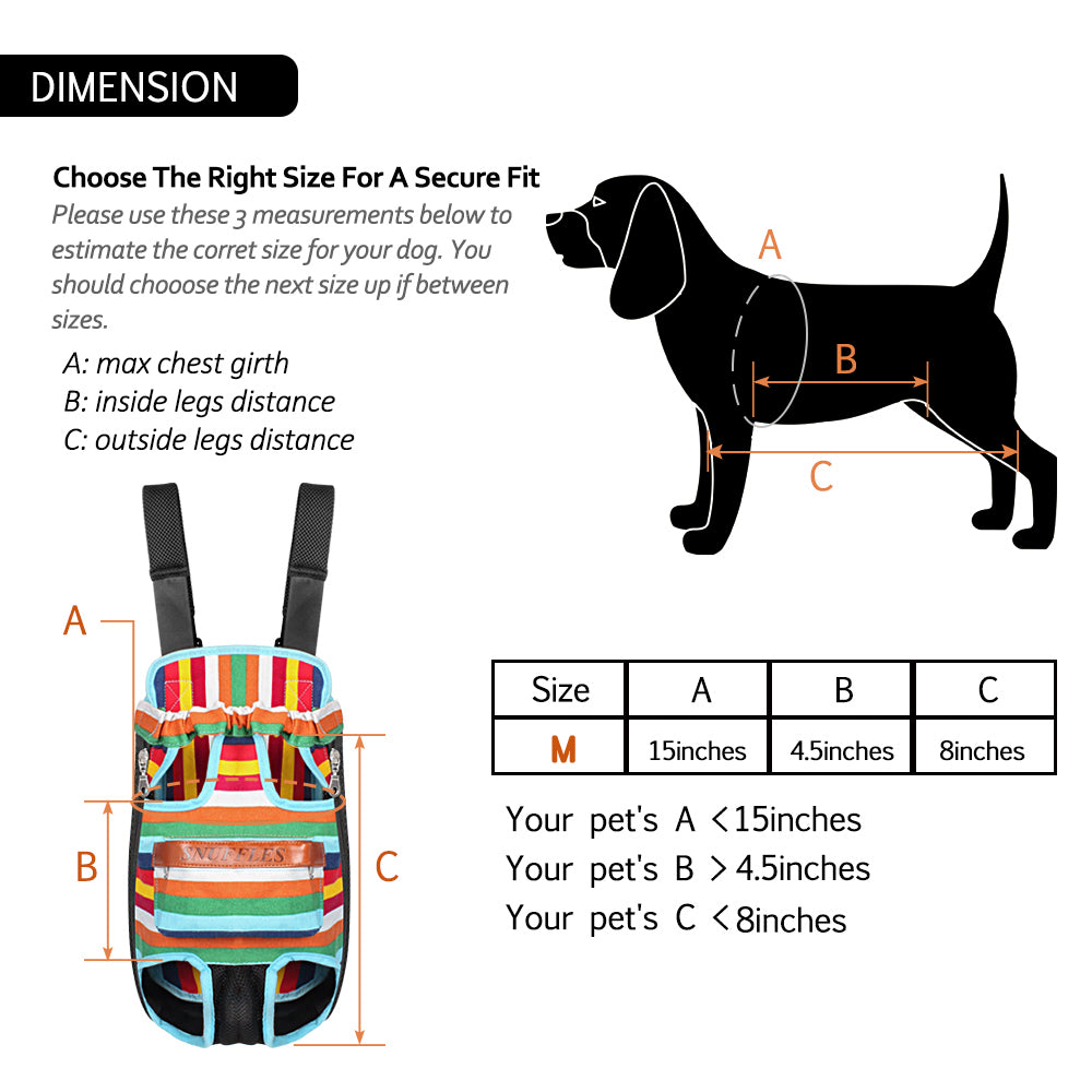 Pet Carrier Backpack, Hands-Free Adjustable Dog Front Carrier Legs Out & Easy-Fit Dog Backpack Carrier for Hiking Camping Traveling Cycling for Small Dogs and Cats, Rabbits