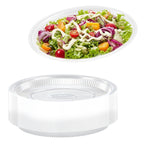 50-Piece White Round Disposable Lunch Plates - Microwave Safe Plastic Serving Trays - Heavy Duty Party Supplies for Events