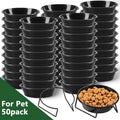 50-Pack Disposable Pet Feeding Bowls with Stand - 32 oz Paper Dog Dishes for Small to Medium Dogs - Travel Water & Food Bowls
