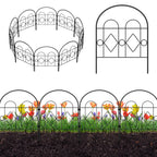 35-Panel Garden Fence Border - Arch & Diamond Design No-Dig Animal Barrier - Decorative Metal Fencing for Patio & Lawn