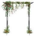 7FT Heavy Duty Garden Arch Trellis - Metal Arbor for Climbing Plants - Outdoor Archway for Wedding Ceremony & Party Decor