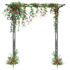 7FT Heavy Duty Garden Arch Trellis - Metal Arbor for Climbing Plants - Outdoor Archway for Wedding Ceremony & Party Decor