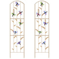 2-Pack Dragonfly Garden Trellis - 52inch Rustproof Metal Plant Support - Decorative Arched Trellis for Climbing Flowers & Vines