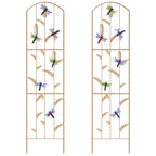 2-Pack Dragonfly Garden Trellis - 52inch Rustproof Metal Plant Support - Decorative Arched Trellis for Climbing Flowers & Vines