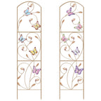 2-Pack Butterfly Garden Trellis - 52inch Decorative Metal Plant Support - Arched Flower Trellis for Yard, Patio & Balcony