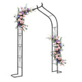 7FT Gothic Metal Garden Arch Arbor - Heavy Duty Trellis for Climbing Plants - Elegant Wedding Arch for Outdoor Ceremonies