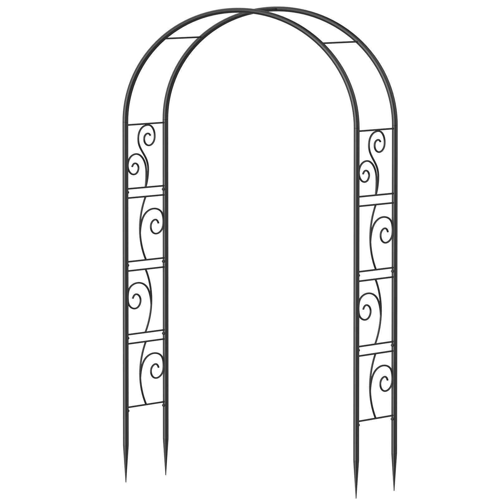 7FT Classic Round Garden Arch Trellis - Steel Frame Arbor for Vines - Decorative Pergola for Patio, Lawn & Backyard