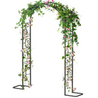 7FT Garden Arch Arbor with Scroll Design - Decorative Metal Trellis for Climbing Plants - Elegant Outdoor Wedding Stand