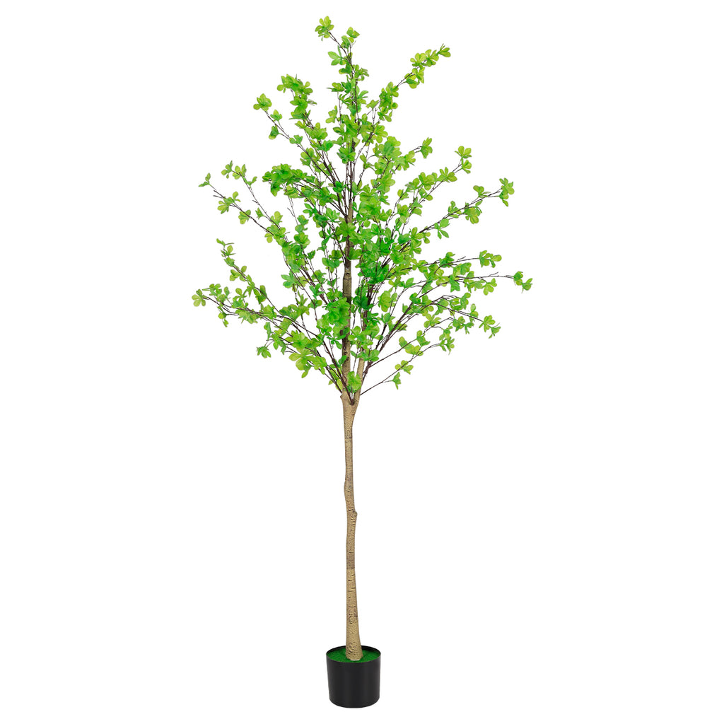 6ft Artificial Olive Tree, Tall Lifelike Faux Olive Tree with Natural Wood Trunk & Silvery Green Leaves for Indoor Home Decor