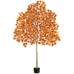 6ft Artificial Maple Tree with Red Foliage, Tall Faux Autumn Maple Tree for Indoor Home Office & Fall Seasonal Decoration