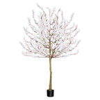 6ft Artificial Winter Jasmine Tree with White Flowers, Tall Faux Potted Blooming Plant for Indoor Home Office & Wedding Decor