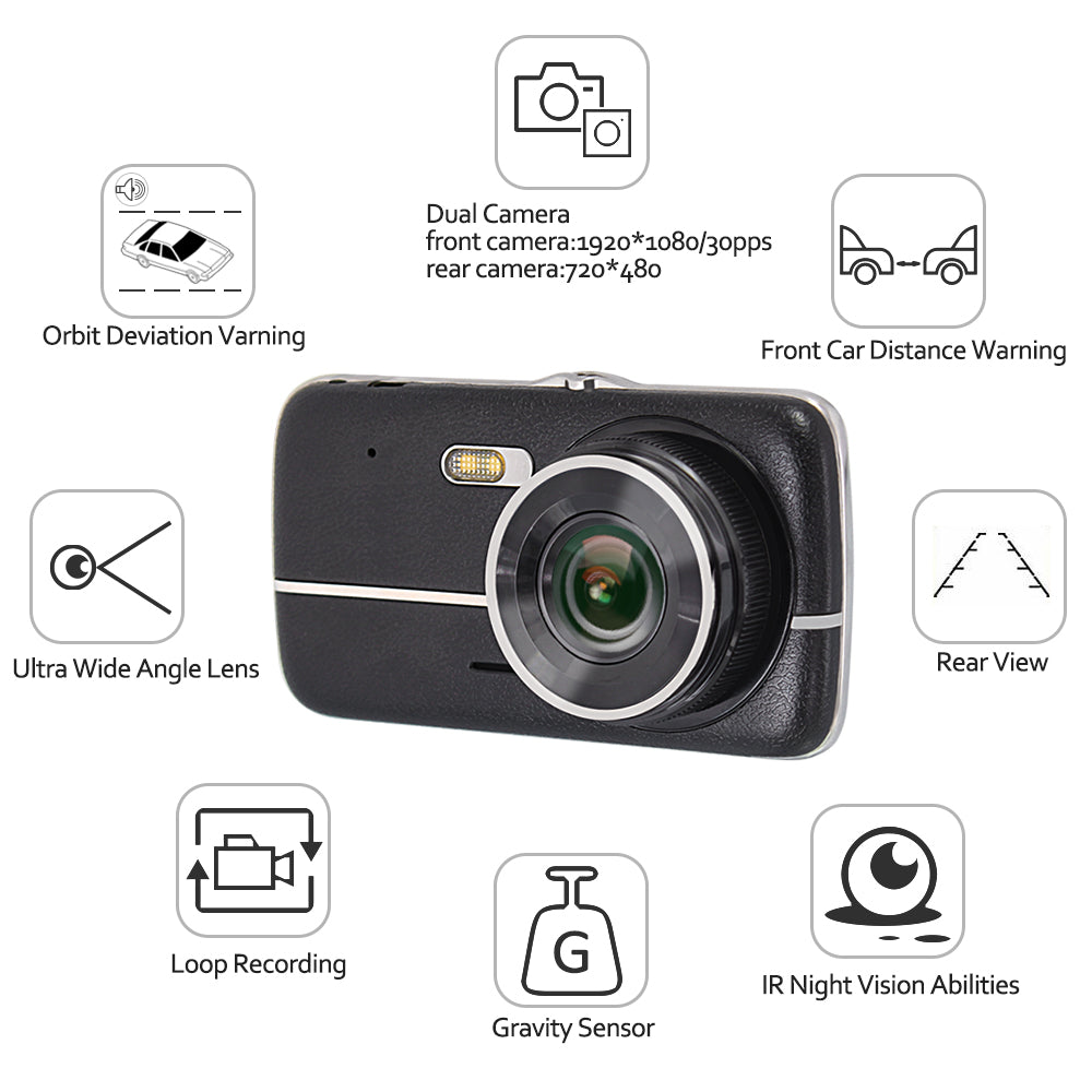 Dash Cam with Night Vision & Motion Detection, 1080P HD Driving Recorder for Cars, Emergency Lock & Loop Recording