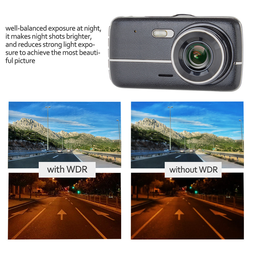 Dash Cam with Night Vision & Motion Detection, 1080P HD Driving Recorder for Cars, Emergency Lock & Loop Recording