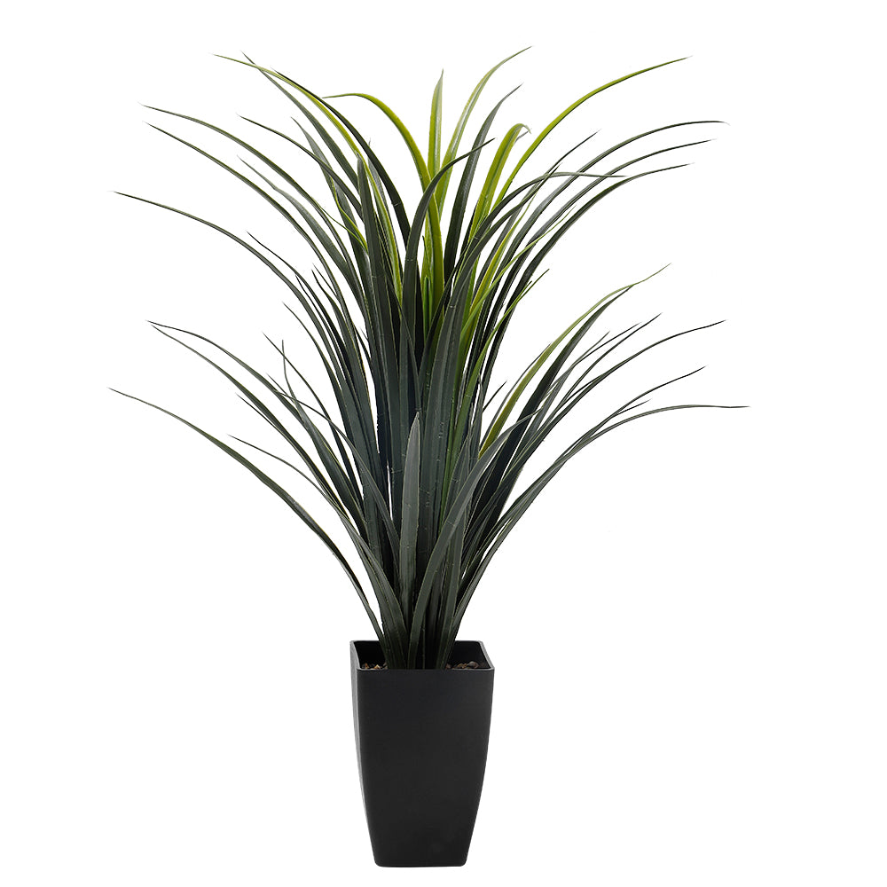 Artificial Ornamental Grass in Black Pot, Large Faux Potted Greenery for Modern Home Decor Office & Garden Decoration