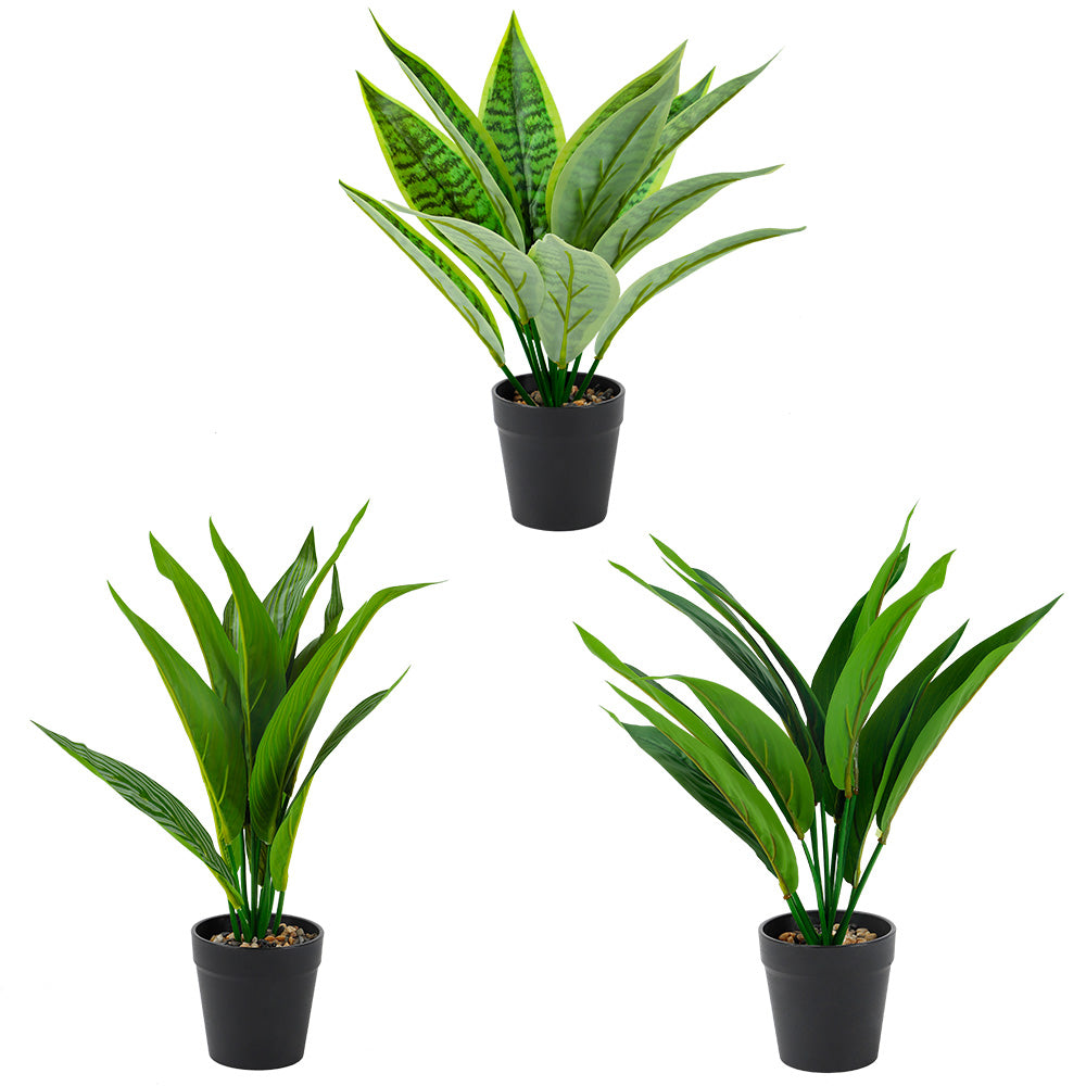 3-Piece Set Mini Artificial Plants, Realistic Faux Greenery Potted Plants for Indoor Outdoor Garden Patio & Holiday Decor