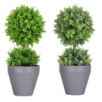 2-Pack Artificial Potted Plants, Mini Plastic Faux Flower Greenery for Living Room Bedroom Office & Desktop Decoration