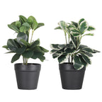 2-Pack Artificial Potted Plants, Mini Plastic Faux Flower Greenery for Living Room Bedroom Office & Desktop Decoration