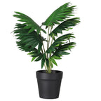 15.7" Artificial Cactus Potted Plant, Faux Desert Prickly Pear Cactus in Black Planter for Modern Home Office Decor