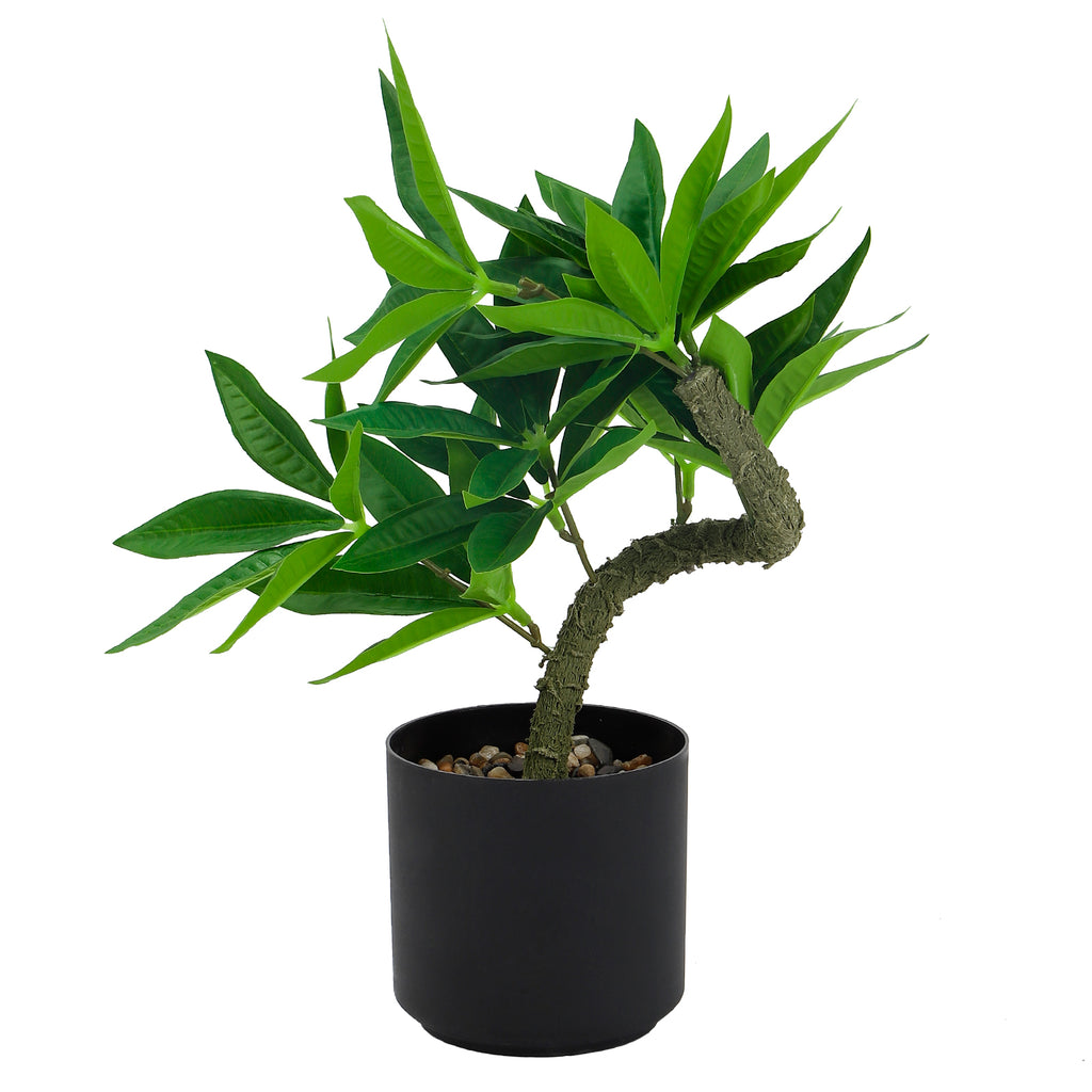 Realistic Artificial Wealth Tree Potted Plant, Faux Money Tree Greenery for Modern Office & Housewarming Gift