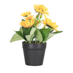 Artificial Sunflower Bonsai Potted Plant, Small Faux Floral Decoration for Home Office Desktop & Table Centerpiece