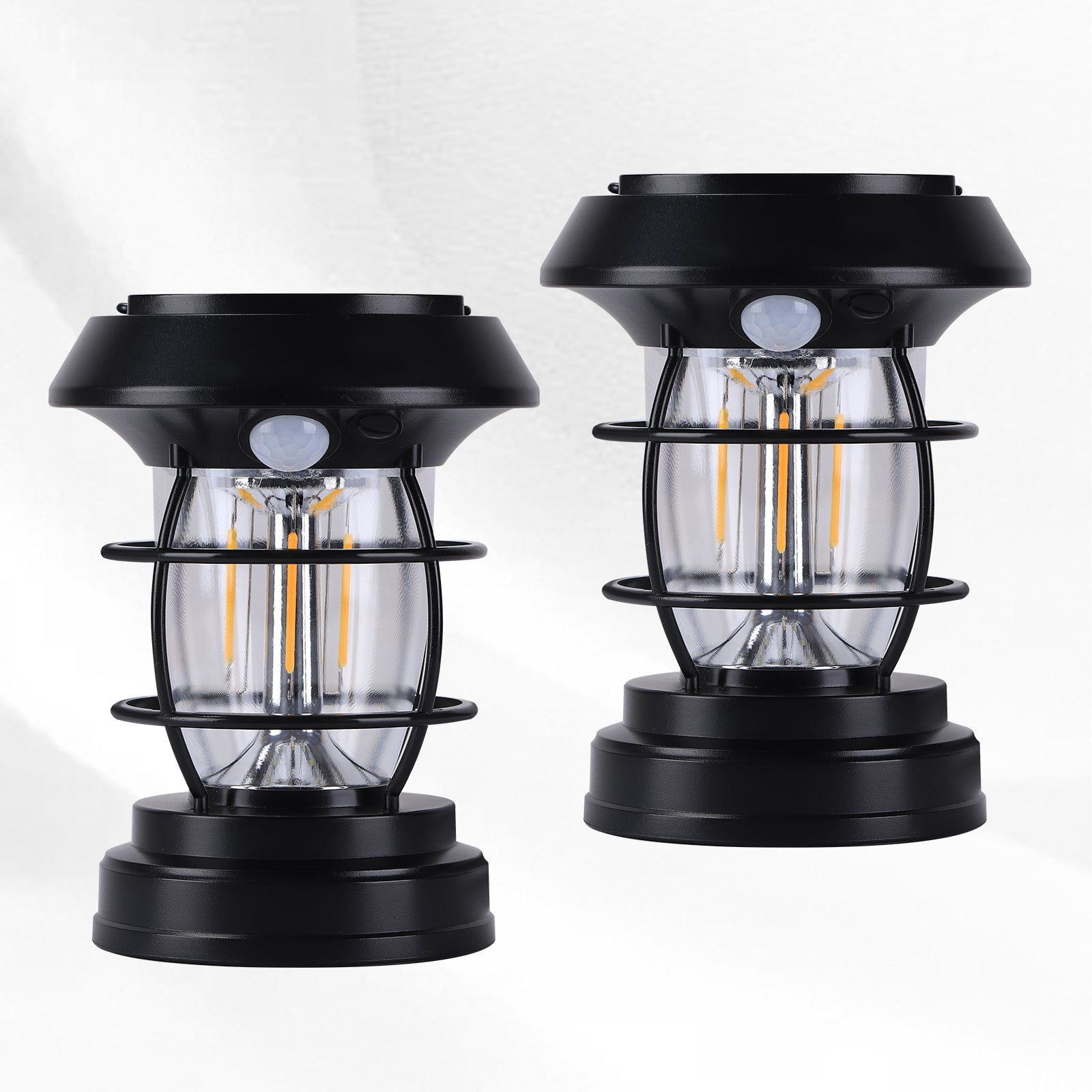 2-Pack Solar Rechargeable Camping Lanterns - Dimmable LED Tent Lights with 3 Modes - Portable Emergency Lighting for Power Outages & Outdoor Adventures