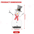 1pcs/3pcs Lighted Christmas Snowman Outdoor Decoration, Pre-Lit Snowmen with 140 LED Lights, 2D Light Up Plush Snowman Family for Xmas Front Door Indoor Garden Party New Year Yard Winter Lighted Holiday Displays Battery-powered