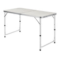 4FT Folding Camping Table - Portable Aluminum Lightweight Picnic Table with Adjustable Height, Heavy Duty Foldable Utility Table with Carry Handle for Outdoor, Indoor, Backyard, Beach, and BBQ