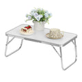 22-Inch Portable Folding Beach Table - Lightweight Aluminum Mini Picnic Table with Handle - Compact Outdoor Side Table for Camping & BBQ