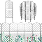 10-Pack Decorative Metal Garden Fence Panels - Rustproof No-Dig Animal Barrier - Arched Wire Edging for Flower Beds, Patio & Outdoor Decor