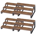 4-Piece 3-Tier Expandable Bamboo Spice Rack - Stackable Step-Style Pantry Organizer - Space-Saving Countertop Display Stand for Kitchen & Cabinets