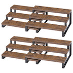 4-Piece 3-Tier Expandable Bamboo Spice Rack - Stackable Step-Style Pantry Organizer - Space-Saving Countertop Display Stand for Kitchen & Cabinets