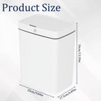 4-Gallon Touchless Smart Bathroom Trash Can - Automatic Motion Sensor Garbage Bin with Lid - Slim Waterproof Plastic Trash Can for Office & Kitchen