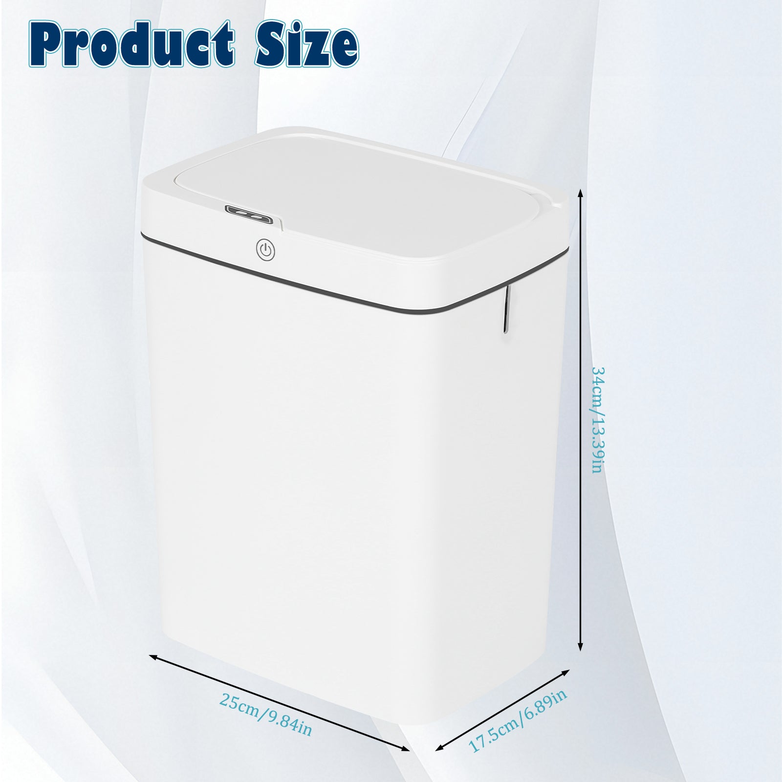 3-Mode Intelligent Sensor Trash Can - Automatic Touchless Garbage Bin with Battery Operation - Modern White Wastebasket for Bedroom & Bathroom