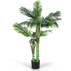 4FT Artificial Palm Tree - Lifelike Faux Tropical Plant in Pot - Realistic Textured Trunk & Silk Leaves for Indoor Home Office & Holiday Decor
