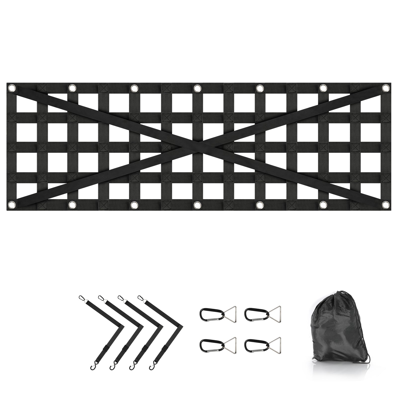 Heavy-Duty Pickup Tailgate Cargo Net - 52'' x 17'' Universal Truck Bed Netting with Storage Bag - Fits SUV, Ford, Toyota for Secure Hauling