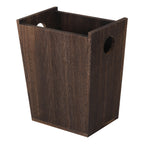 Small Rectangular Wood Waste Basket - Rustic Farmhouse Trash Can with Cut-Out Handles - Compact Garbage Bin for Bathroom, Office & Bedroom