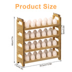 2-Tier Wooden Egg Holder for Countertop - Stackable Fresh Egg Storage Rack - Rustic Farmhouse Kitchen Organizer for up to 24 Eggs