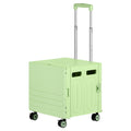 Portable Folding Shopping & Utility Cart - 4-Wheeled Collapsible Rolling Crate with Telescoping Handle - Heavy-Duty Moving Trolley for Groceries
