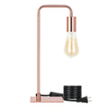 Neala Rose Gold Industrial Desk Lamp，Small Metal Nightstand Reading Lamp for Dorm and Bedroom.