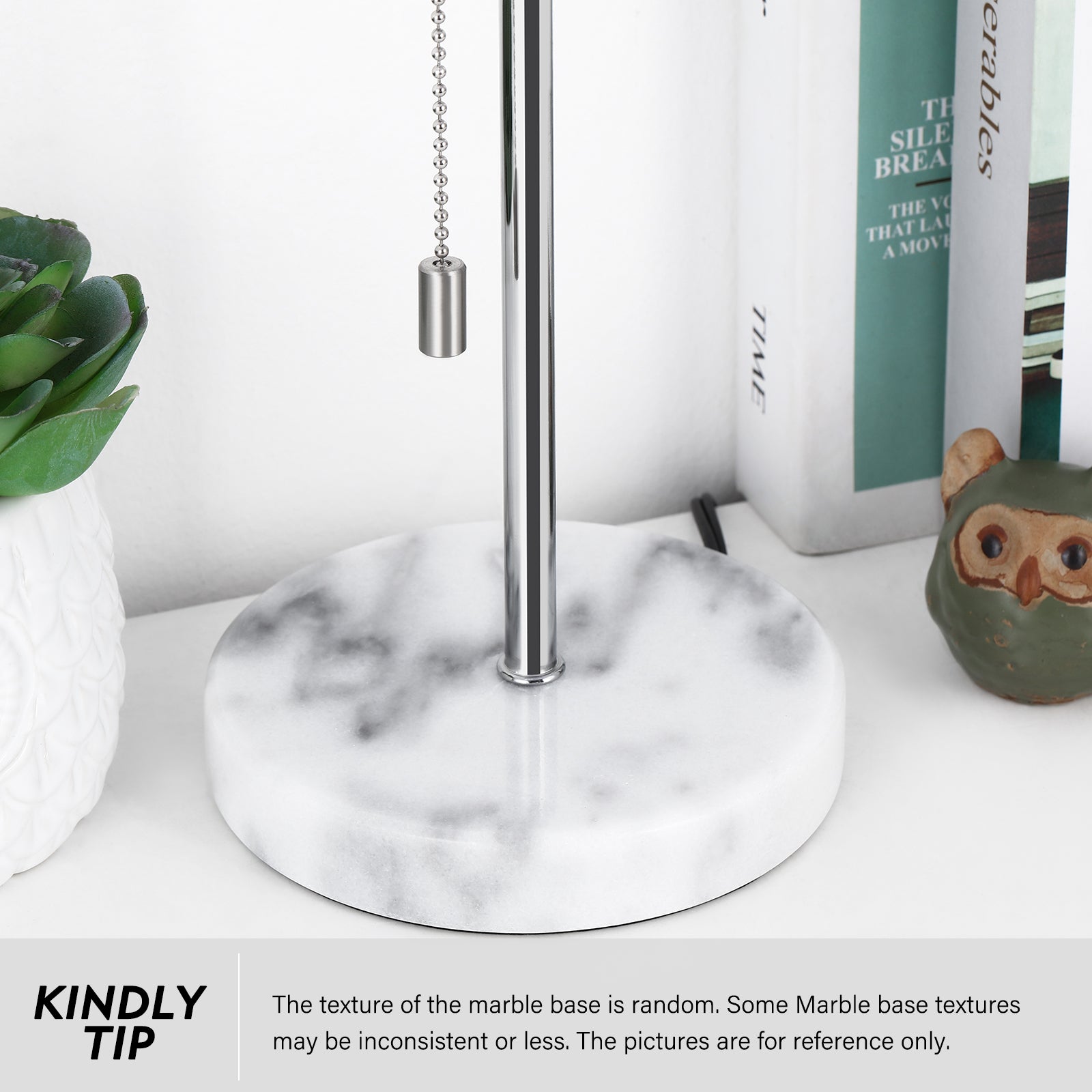Modern Marble Base Bedside Lamp with Grey Shade， Elegant Nightstand Lamp for High-End Interiors.