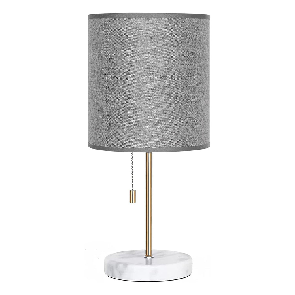 Small Marble Base Bedside Lamp with Gold Accents， Modern Nightstand Light for Kids Room and Office.