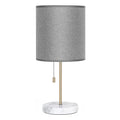 Small Marble Base Bedside Lamp with Gold Accents， Modern Nightstand Light for Kids Room and Office.