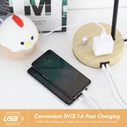 Industrial Pipe USB Desk Lamp with Wood Base， Retro Bedside Lamp with 2 USB Ports and AC Outlet.
