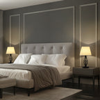 Traditional Table Lamps with Wrought Iron Spiral Base (Set of 2)，Classic Nightstand Lights for Living Room.